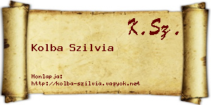 Kolba Szilvia névjegykártya