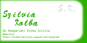 szilvia kolba business card